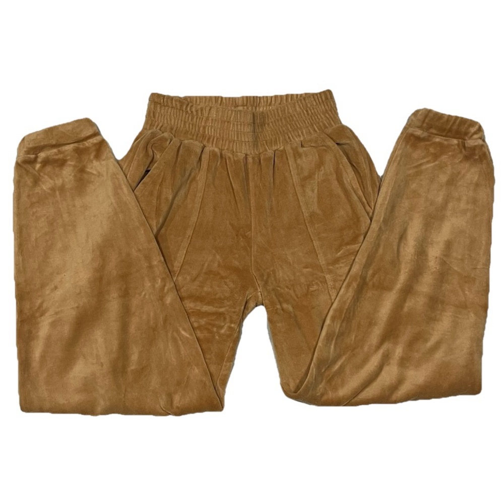 Vanilla Star Tan Joggers Cozy Elastic Waist Size X-Small
